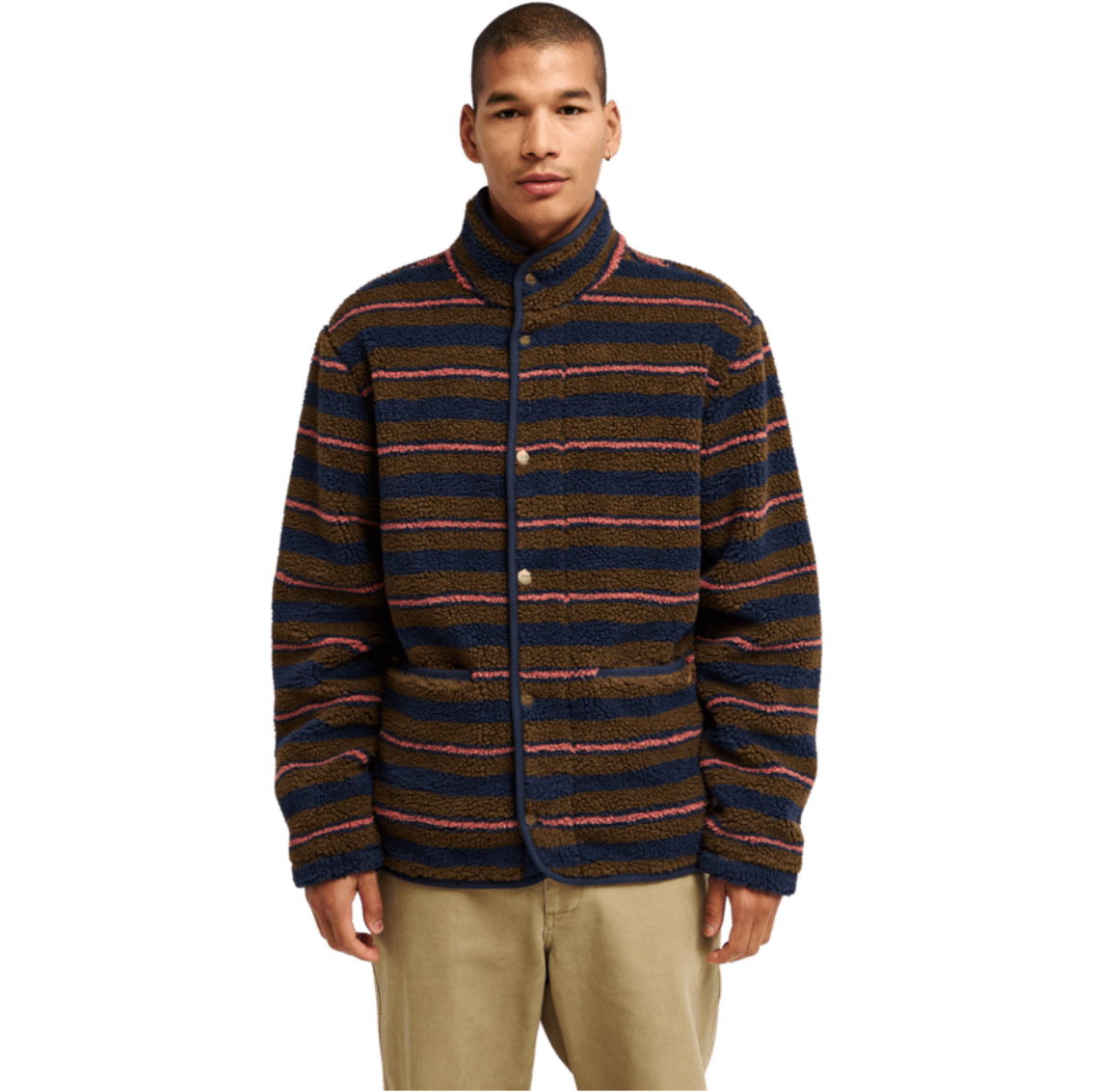 2026 RVCA Mens Westwood Snap Fleece EVYJK00110 - Navy